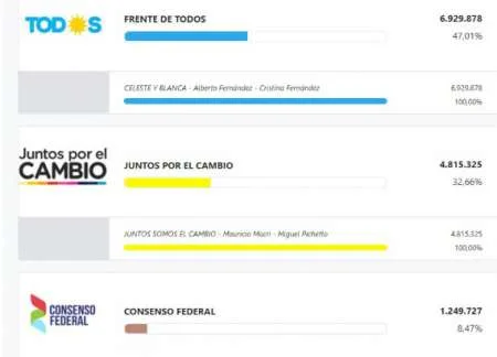 PASO 2019: Alberto Fernández ganó por 15 puntos