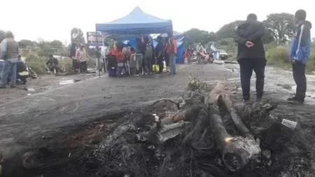 Corte de ruta realizado por bagayeros