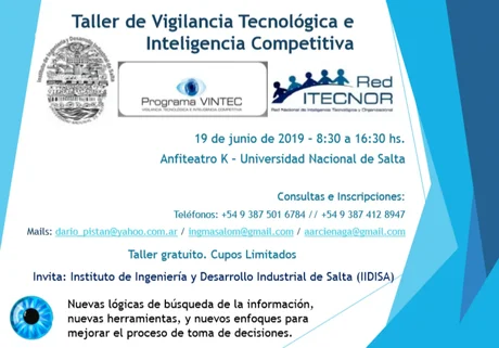 Dictarán un taller de Vigilancia Tecnológica e Inteligencia Competitiva