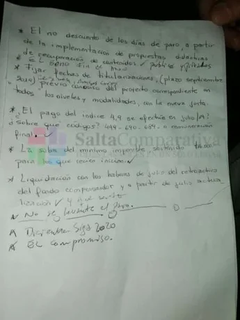 Estas son las condiciones que piden los docentes para levantar el paro