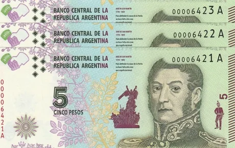 El billete de 5 pesos dejará de circular a partir de febrero de 2020