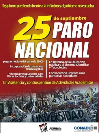 Adiunsa anunció un paro nacional para mañana