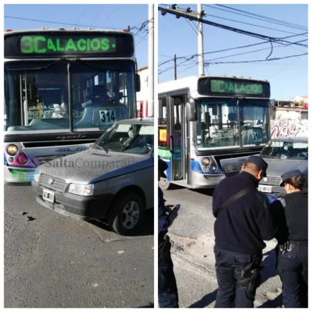 Chocó el auto contra un colectivo, y lo abandonó en el lugar