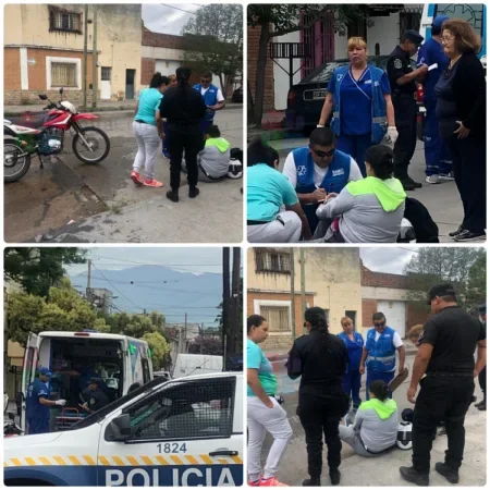 Se le cruzó un perro, cayó de su moto y el casco le salvó la vida