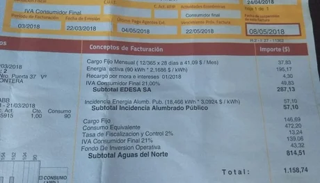 El servicio de Edesa es uno de los que debe abonarse