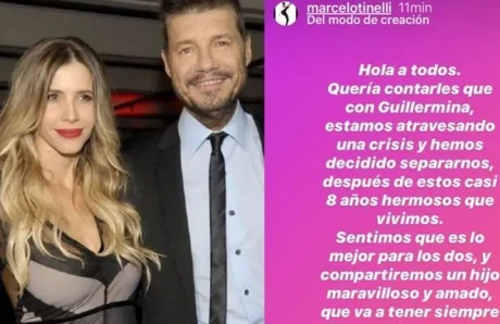 Se separaron Tinelli y Guillermina Valdés