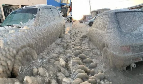 En Tierra del Fuego la sensación térmica fue de -20 grados: se congelaron autos