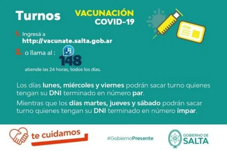 Según la terminación del DNI los mayores de 70 años podrán pedir turno para vacunarse